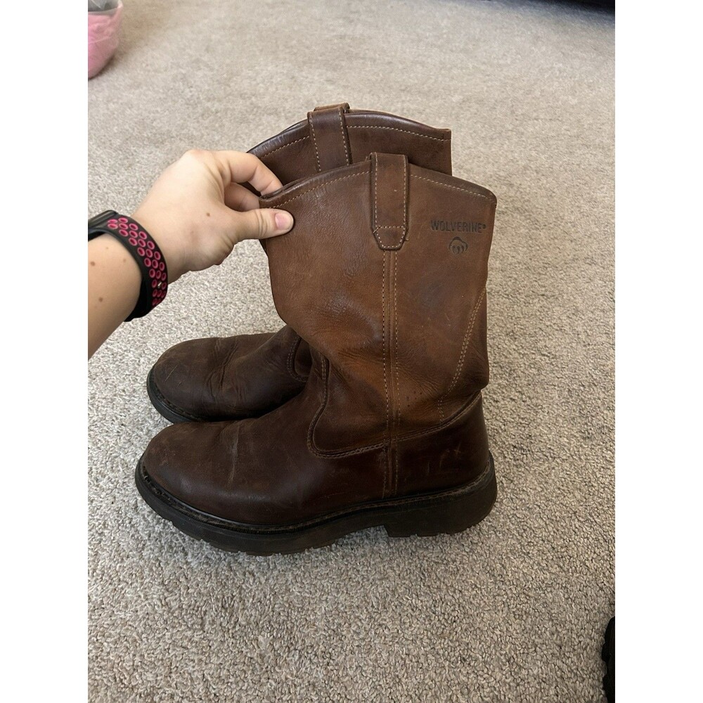 WOLVERINE Men's Wellington Sz 11EW Brown Leather‎ DD Work Steel Toe Boot W04707
